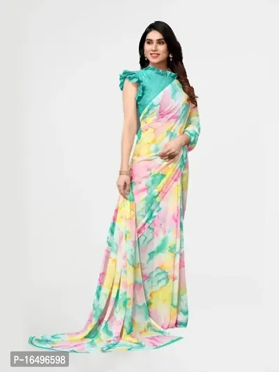 Badal Printed Georgette Sarees with Blouse Piece