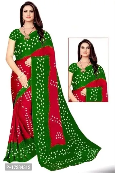 Bandhani Georgette Printed  Sarees with blouse Piece-thumb0