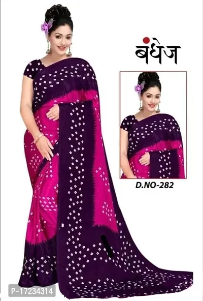 Bandhani Georgette Printed  Sarees with blouse Piece