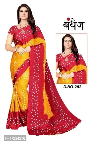 Bandhani Georgette Printed  Sarees with blouse Piece