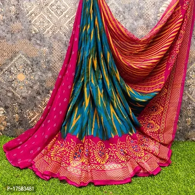 Dailywear Georgette Printed Sarees with Blouse Piece-thumb0