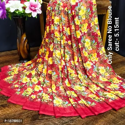 Dailywear Georgette Floral Printed Sarees without Blouse Piece