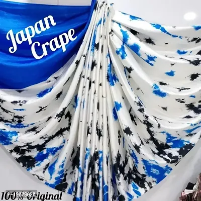 Japan crepe Silk Shibori Print Saree with Blouse Piece