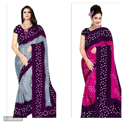 Stylish Multicoloured Georgette Saree with Blouse piece For Women-thumb0