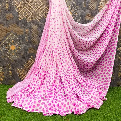 Renial Georgette Abstract Printed Sarees with Blouse Piece