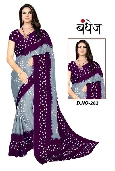 Bandhani Georgette Sarees with blouse Piece