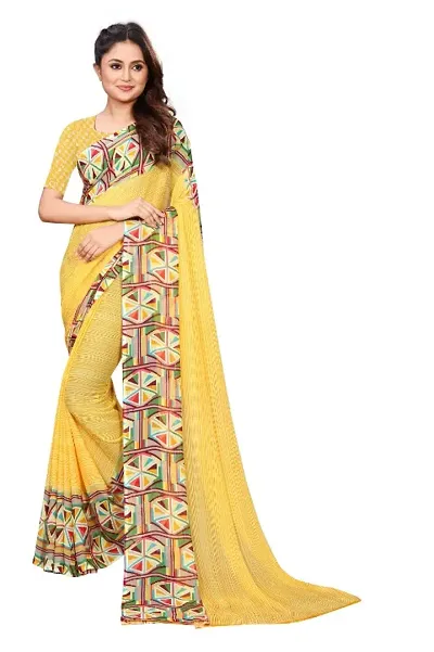 Dailywear Georgette Printed Sarees with Blouse Piece