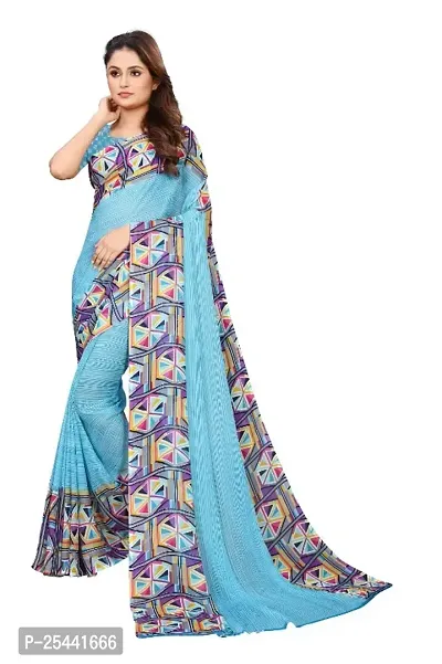 Dailywear Georgette Printed Sarees with Blouse Piece-thumb0