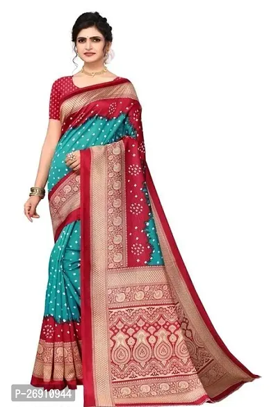 Dailywear Litchi Silk Printed Saree with Blouse Piece