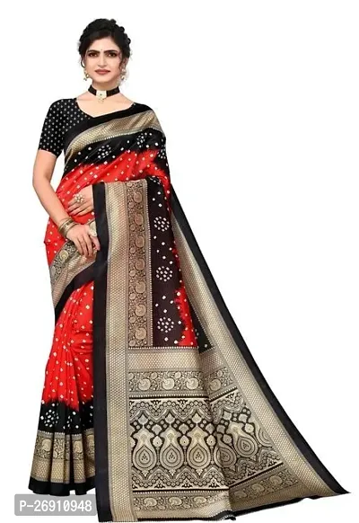 Dailywear Litchi Silk Printed Saree with Blouse Piece-thumb0
