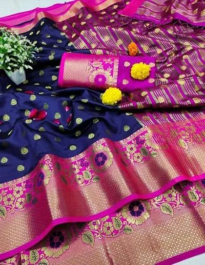 Banarasi Silk Zari Woven Butta Sarees with Blouse piece