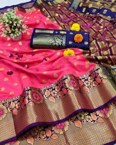 Fancy Embellished Banarasi Silk Sarees with Blouse Piece