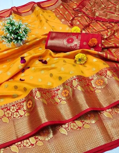 Banarasi Silk Zari Woven Butta Sarees with Blouse piece