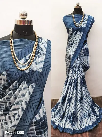 Crepe Silk Shibori Print Saree with Blouse Piece-thumb0