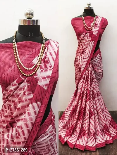 Crepe Silk Shibori Print Saree with Blouse Piece