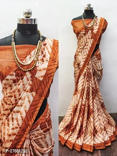 Crepe Silk Shibori Print Saree with Blouse Piece