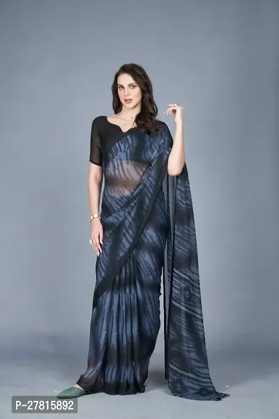 Renial Georgette Shibori Printed Saree with Blouse Piece