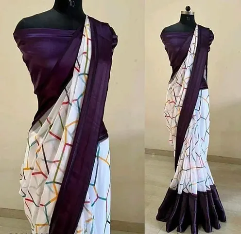 Crepe Silk Abstract Print Saree with Blouse Piece