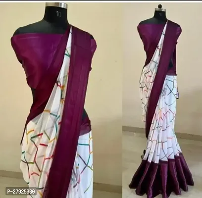 Crepe Silk Abstract Print Saree with Blouse Piece-thumb0