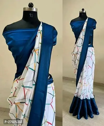 Crepe Silk Abstract Print Saree with Blouse Piece