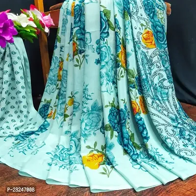 Renial Georgette Floral Printed Saree with Blouse Piece
