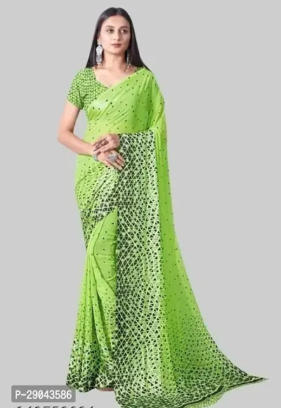Renial Georgette Abstract Printed Saree with Blouse Piece-thumb0