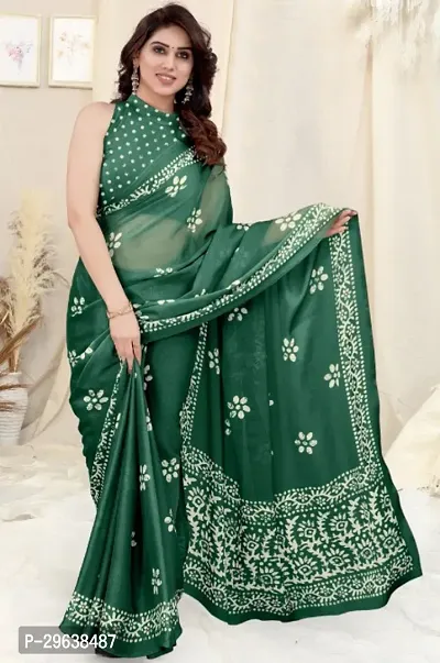 Crepe Silk Bandhani Print Saree with Blouse Piece