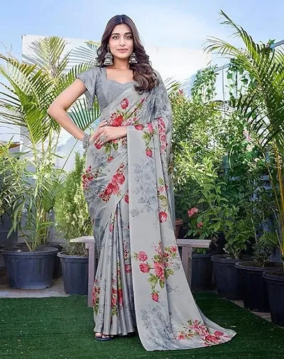 Must Have Satin Saree with Blouse piece 