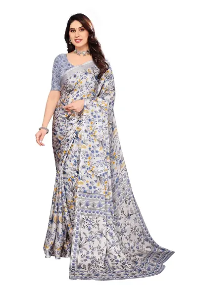 Printed Georgette Renial Saree with Blouse Piece