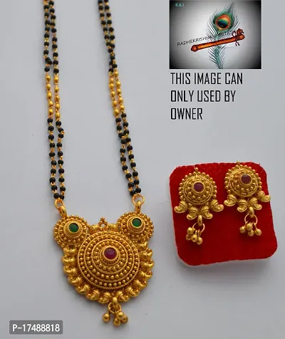 Elegant stylish mangalsutra with earrings-thumb0