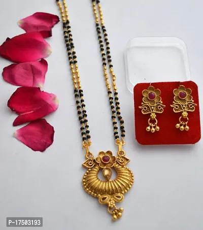 Stylish elegant mangalsutra with earrings