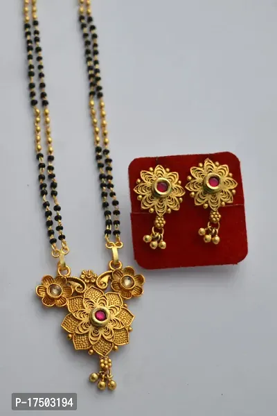 Stylish elegant mangalsutra with earrings-thumb0