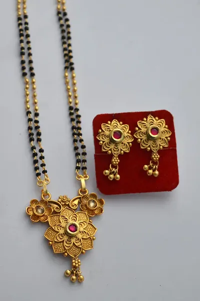 Stylish 24 Inch Beautiful Mangalsutra With Earrings