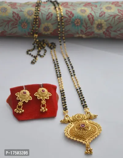 Stylish elegant mangalsutra with earrings