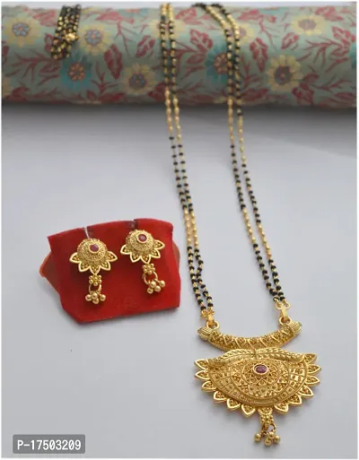 Stylish elegant mangalsutra with earrings