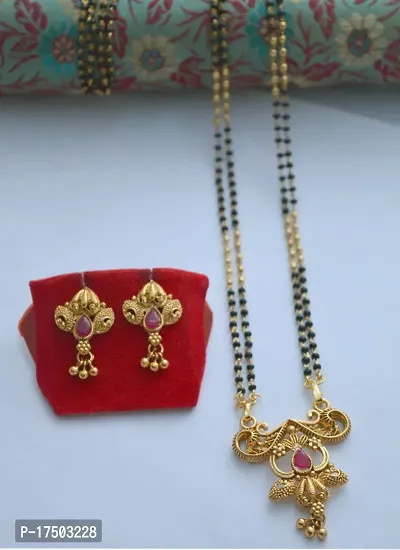 Stylish elegant mangalsutra with earrings-thumb0