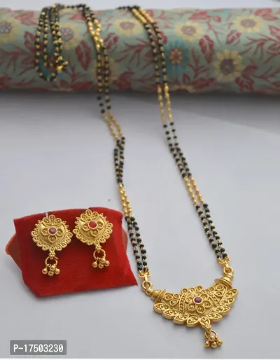 Stylish elegant mangalsutra with earrings-thumb0