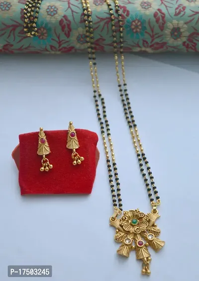 Stylish elegant mangalsutra with earrings