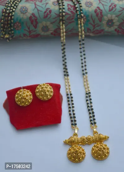 Stylish elegant mangalsutra with earrings