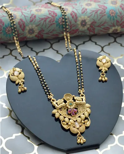 mate polsih alluring beautiful mangalsutra with earrings