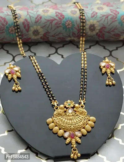 Antique stylish copper material mangalsutra with earrings