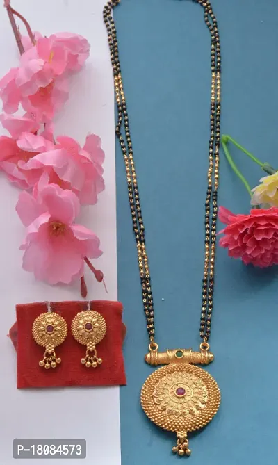 Elegant beautiful mangalsutra with earrings-thumb0