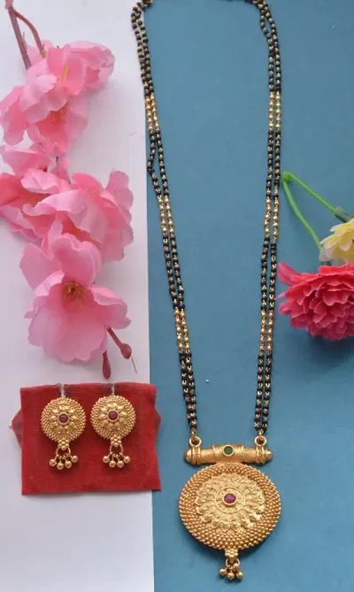 Gold Plated Copper Artificial Stone Mangalsutra Sets