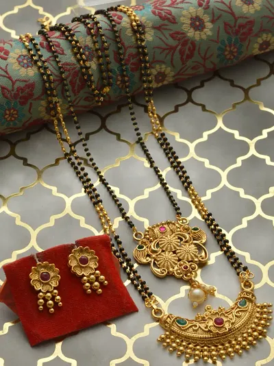 Gold Plated Copper American Diamond Mangalsutra Sets