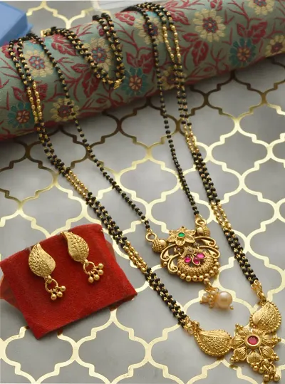 Traditional Alloy Gold Plated Mangalsutra Pack Of 2