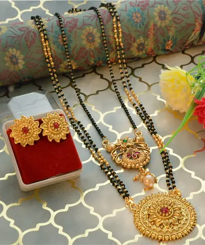 Gold Plated Copper American Diamond Mangalsutra Sets