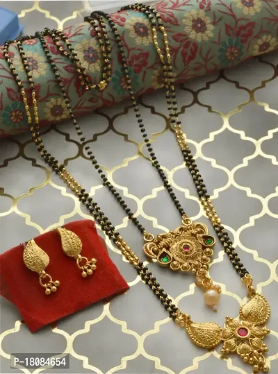 Elegant stylish mangalsutra with tanmnaiya and beautiful earrings