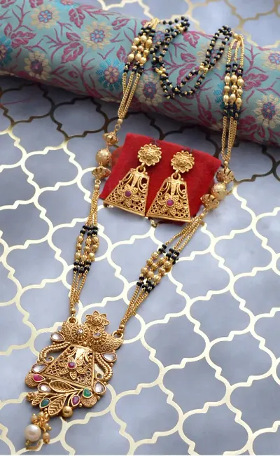 Gold Plated Copper Artificial Stone Mangalsutra Sets