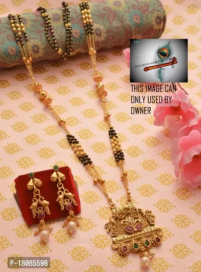 Micro polish copper material stylish mangalsutra with earrings