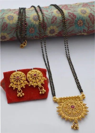 stylish alluring mangalsutra with earrings